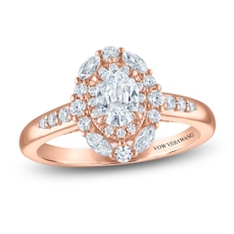 Vera Wang VOW Oval-Cut Diamond Double Halo Engagement Ring 1 ct tw 14K Rose Gold