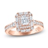 Thumbnail Image 1 of Vera Wang VOW Emerald-Cut Diamond Double Halo Engagement Ring 1-1/5 ct tw 14K Rose Gold