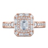 Thumbnail Image 3 of Vera Wang VOW Emerald-Cut Diamond Double Halo Engagement Ring 1-1/5 ct tw 14K Rose Gold