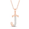 Thumbnail Image 1 of Diamond Initial J Necklace 1/20 ct tw 10K Rose Gold 18"