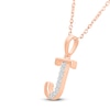 Thumbnail Image 2 of Diamond Initial J Necklace 1/20 ct tw 10K Rose Gold 18"