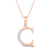 Thumbnail Image 1 of Diamond Initial C Necklace 1/20 ct tw 10K Rose Gold 18"