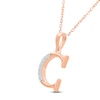 Thumbnail Image 2 of Diamond Initial C Necklace 1/20 ct tw 10K Rose Gold 18"