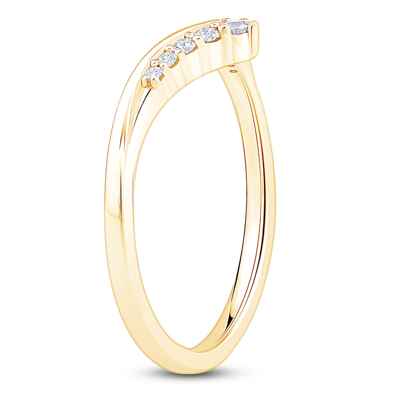 Main Image 2 of Certified Diamond Graduated Chevron Anniversary Ring 1/8 ct tw 14K Yellow Gold