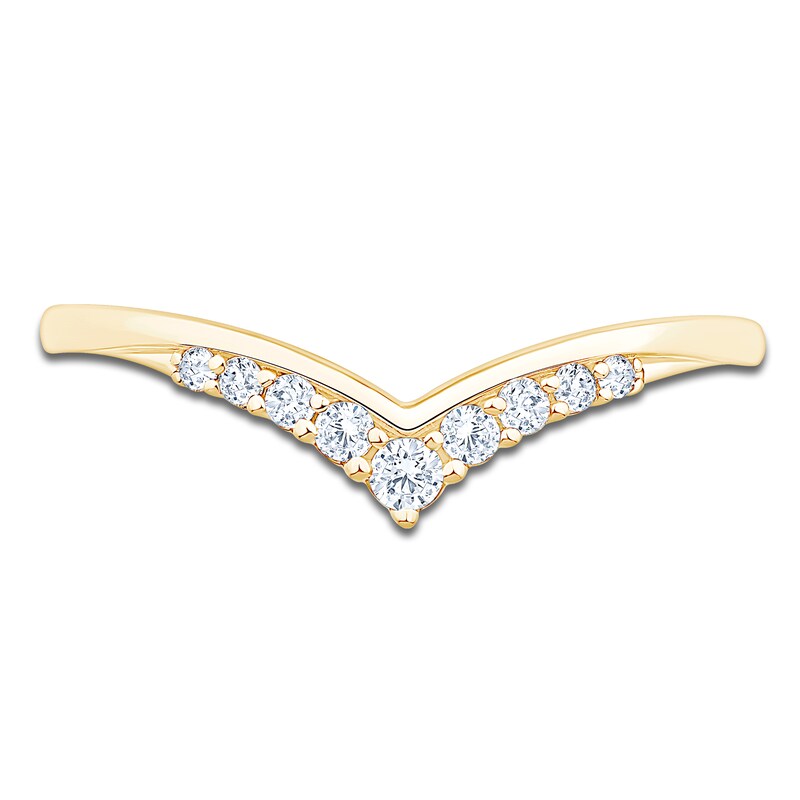Main Image 3 of Certified Diamond Graduated Chevron Anniversary Ring 1/8 ct tw 14K Yellow Gold
