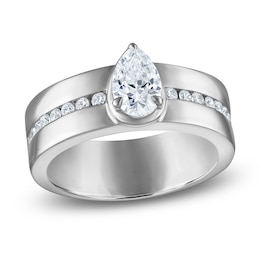 Vera Wang VOW Pear-Shaped Diamond Engagement Ring 1 ct tw 14K White Gold