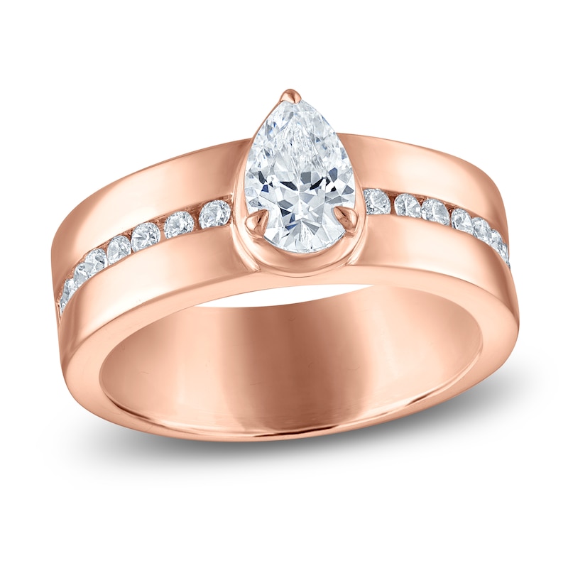 Main Image 1 of Vera Wang VOW Pear-Shaped Diamond Engagement Ring 1 ct tw 14K Rose Gold