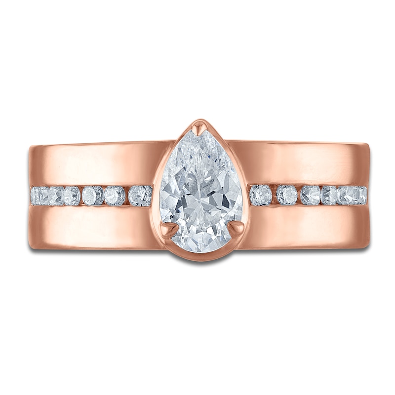 Main Image 3 of Vera Wang VOW Pear-Shaped Diamond Engagement Ring 1 ct tw 14K Rose Gold
