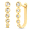 Thumbnail Image 2 of Bezel-Set Graduated Hoop Earrings 1/4 ct tw 14K Yellow Gold