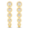 Thumbnail Image 3 of Bezel-Set Graduated Hoop Earrings 1/4 ct tw 14K Yellow Gold