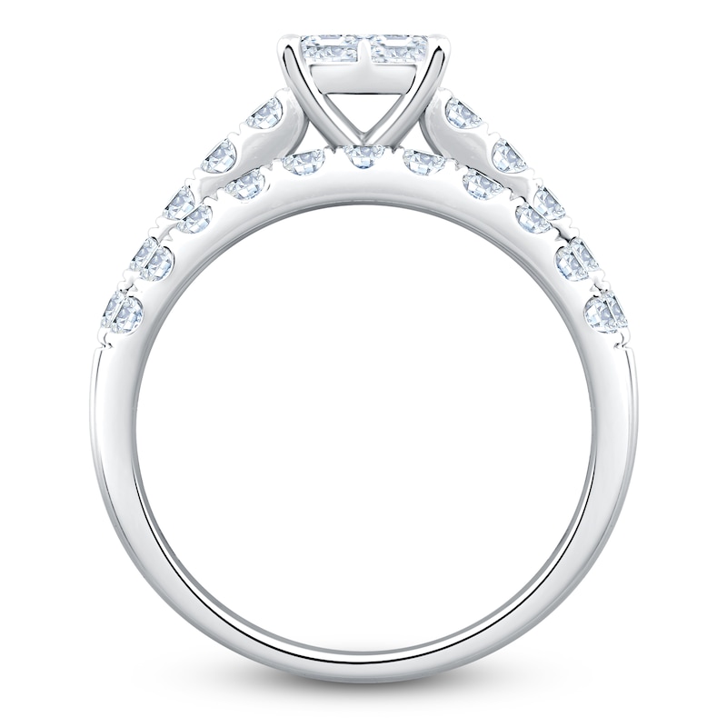 Main Image 2 of Certified Princess-Cut Quad Diamond Engagement Ring 2 ct tw 14K White Gold