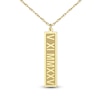 Thumbnail Image 1 of Roman Numeral Date Vertical Tag Necklace 24K Yellow Gold-Plated Sterling Silver 18"