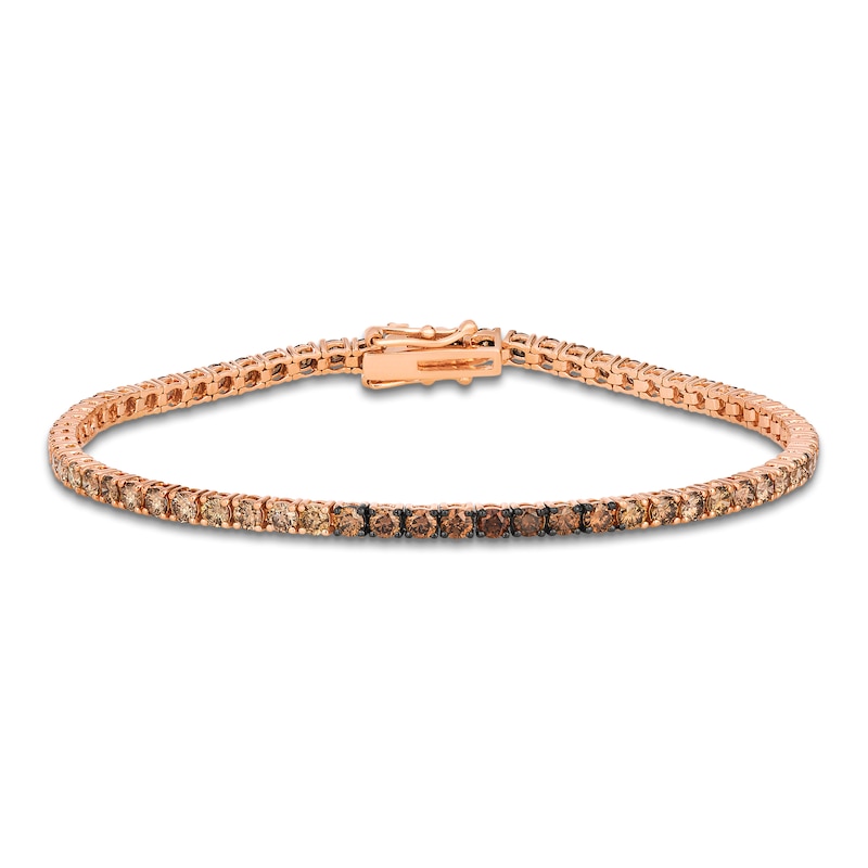 Main Image 1 of Le Vian Chocolate Ombré Diamond Tennis Bracelet 3-1/2 ct tw 14K Strawberry Gold 7"