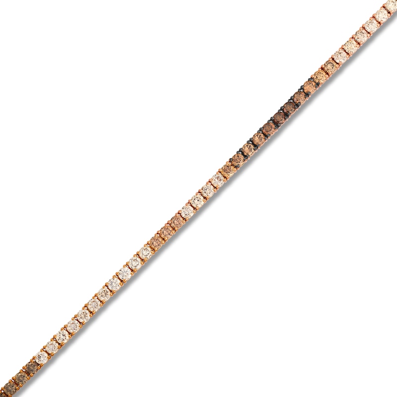 Main Image 2 of Le Vian Chocolate Ombré Diamond Tennis Bracelet 3-1/2 ct tw 14K Strawberry Gold 7"