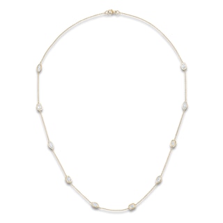 Jared Signature Bezel Collection Marquise & Emerald-Cut Lab-Grown Diamond Station Necklace 2-1/2 ct tw 14K Yellow Gold 18"
