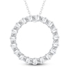 Thumbnail Image 1 of Diamond Circle Pendant Necklace 2 ct tw Round 14K White Gold 18"