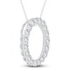 Thumbnail Image 2 of Diamond Circle Pendant Necklace 2 ct tw Round 14K White Gold 18"