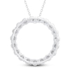 Thumbnail Image 3 of Diamond Circle Pendant Necklace 2 ct tw Round 14K White Gold 18"