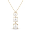Thumbnail Image 1 of Button Cultured Pearl Trio Drop Necklace 14K Yellow Gold
