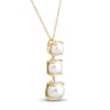 Thumbnail Image 2 of Button Cultured Pearl Trio Drop Necklace 14K Yellow Gold