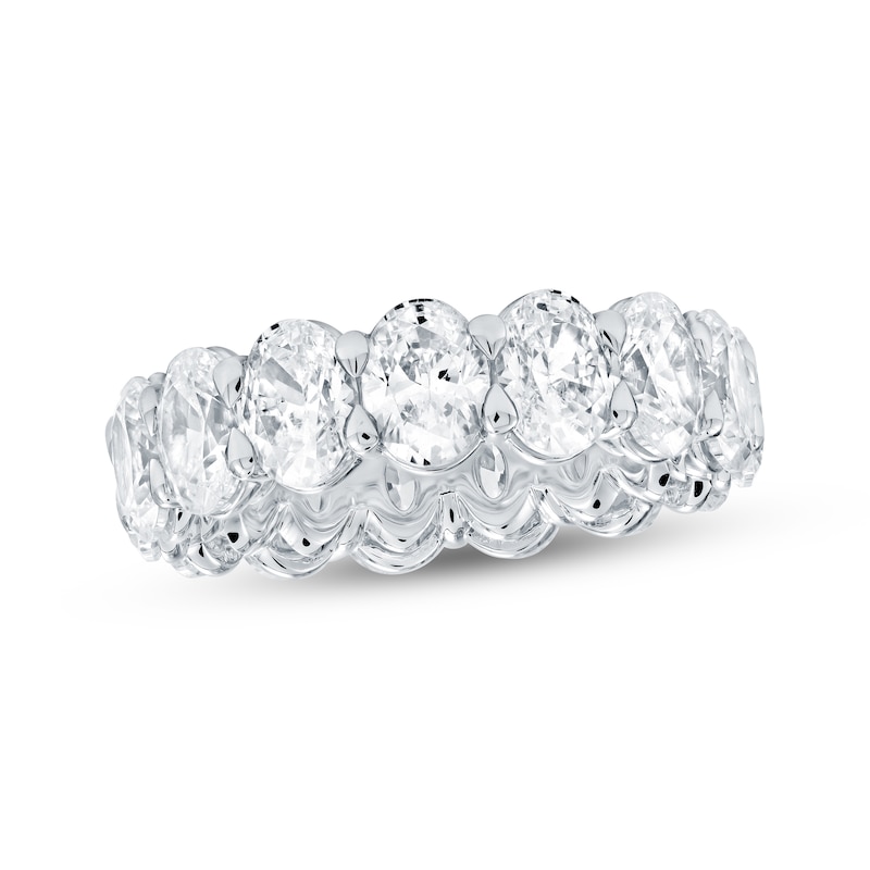 Main Image 1 of Oval-Cut Lab-Grown Diamond Eternity Band 6-3/4 to 8-1/6 ct tw 14K White Gold