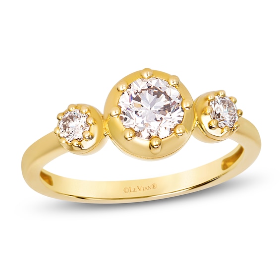 Le Vian Georgian Collection Diamond Three-Stone Ring 7/8 ct tw 14K Honey Gold