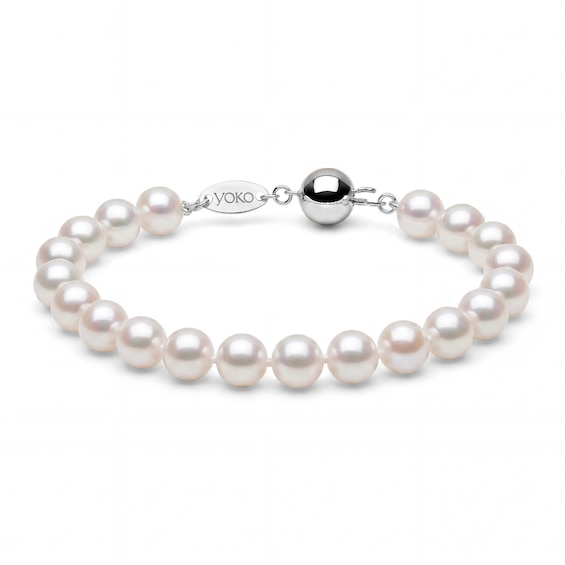 Yoko London 7mm Akoya Cultured Pearl Bracelet 18K White Gold 7.5"