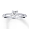 Diamond Solitaire Ring 1/2 carat Heart-Shaped 14K White Gold