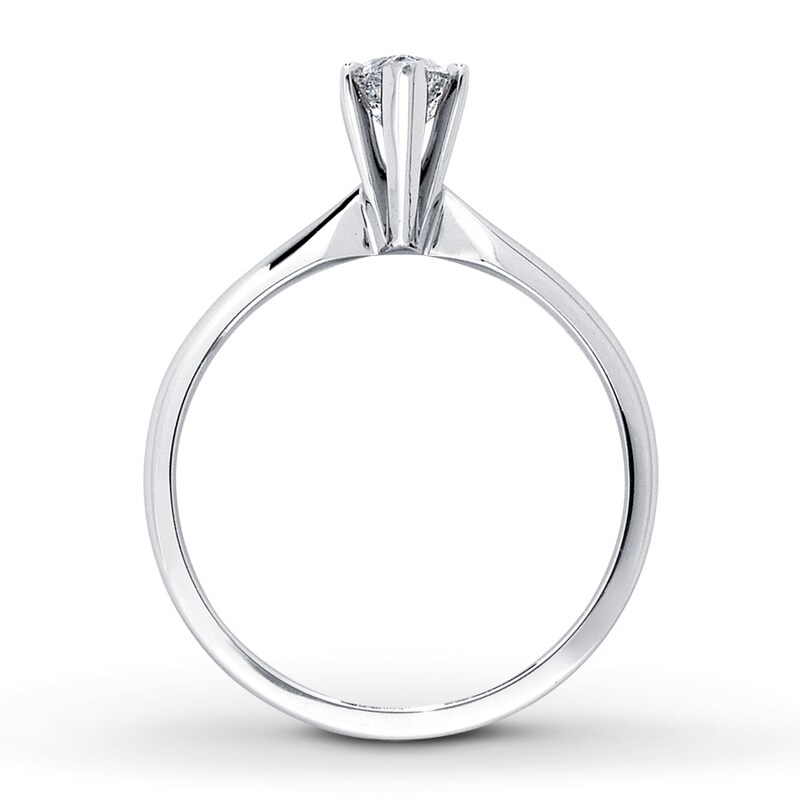 Main Image 2 of Diamond Solitaire Ring 1/2 carat Heart-Shaped 14K White Gold