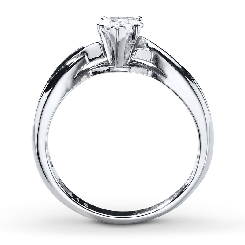Main Image 2 of Solitaire Diamond Ring 3/8 ct tw Heart-cut 14K White Gold