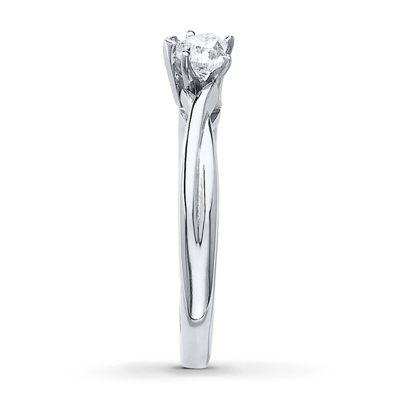 Main Image 3 of Solitaire Diamond Ring 3/8 ct tw Heart-cut 14K White Gold