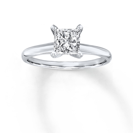 Diamond Solitaire Ring 1 carat Round-cut 14K White Gold (I2/I)
