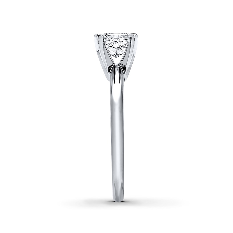 Diamond Solitaire Ring 1 carat Princess-cut 14K White Gold (I2/I)