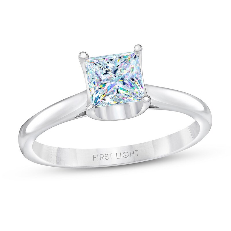 The Leo First Light Diamond Solitaire Ring 1 Ct Princess Cut 14k