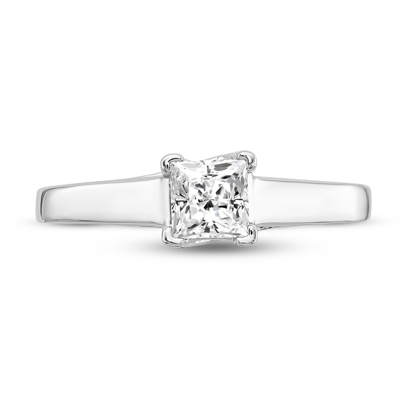 Diamond Solitaire Engagement Ring 1/2 ct tw Princess 14K White Gold (I1/I)