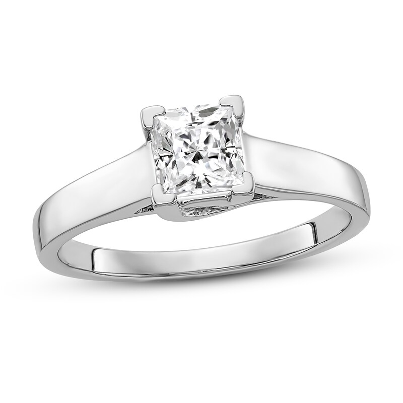 Diamond Solitaire Engagement Ring 3/4 ct tw Princess 14K White Gold (I1/I)