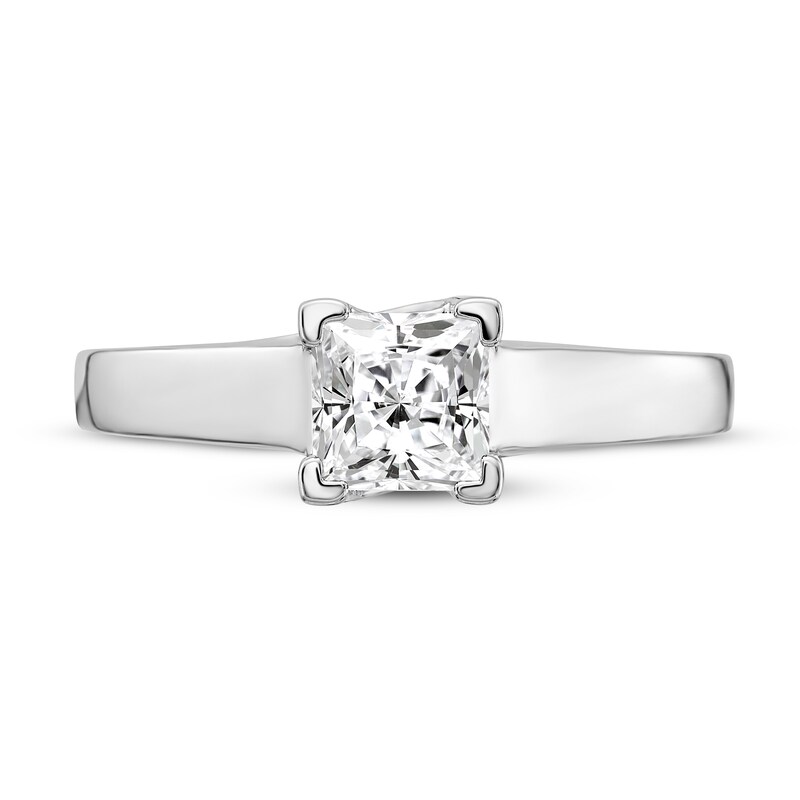 Diamond Solitaire Engagement Ring 3/4 ct tw Princess 14K White Gold (I1/I)