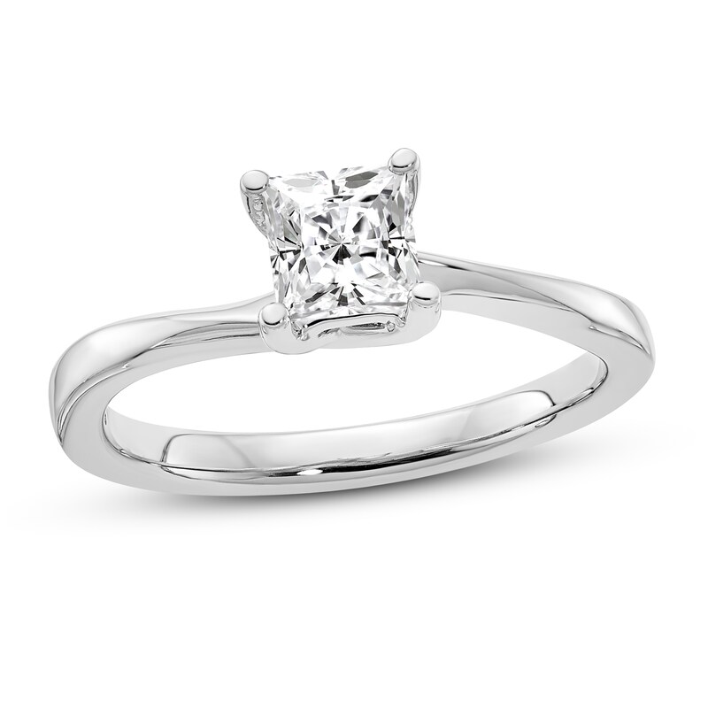 Diamond Solitaire Engagement Ring 3/4 ct tw Princess 14K White Gold (I1/I)