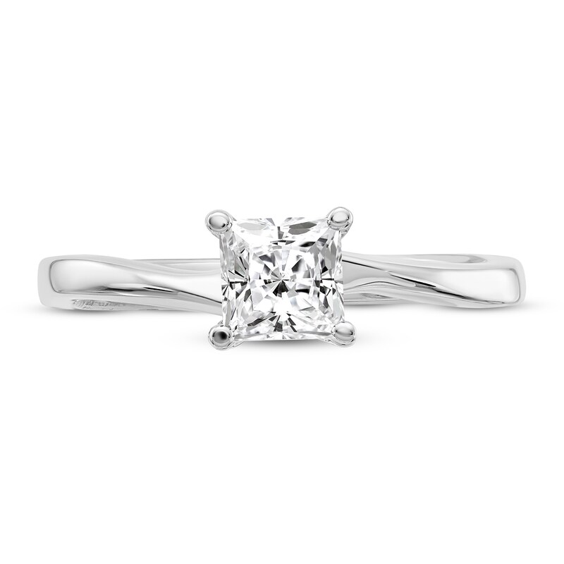 Diamond Solitaire Engagement Ring 3/4 ct tw Princess 14K White Gold (I1/I)