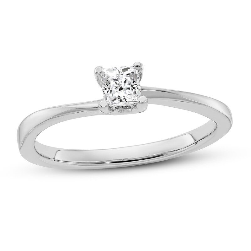 Diamond Solitaire Engagement Ring 1/4 ct tw Princess 14K White Gold (I1/I)
