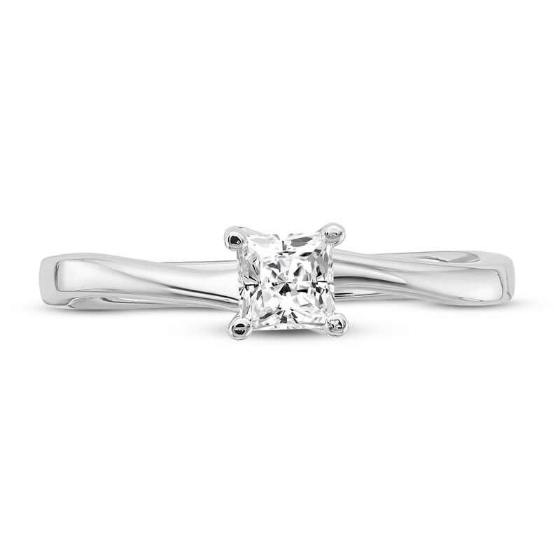 Diamond Solitaire Engagement Ring 1/3 ct tw Princess 14K White Gold (I1/I)