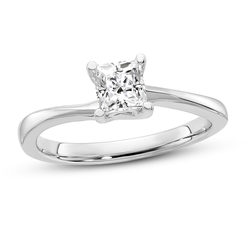 Diamond Solitaire Engagement Ring 1/2 ct tw Princess 14K White Gold (I1/I)