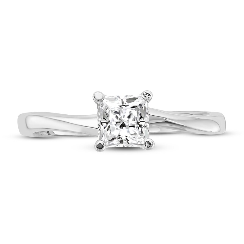 Diamond Solitaire Engagement Ring 1/2 ct tw Princess 14K White Gold (I1/I)