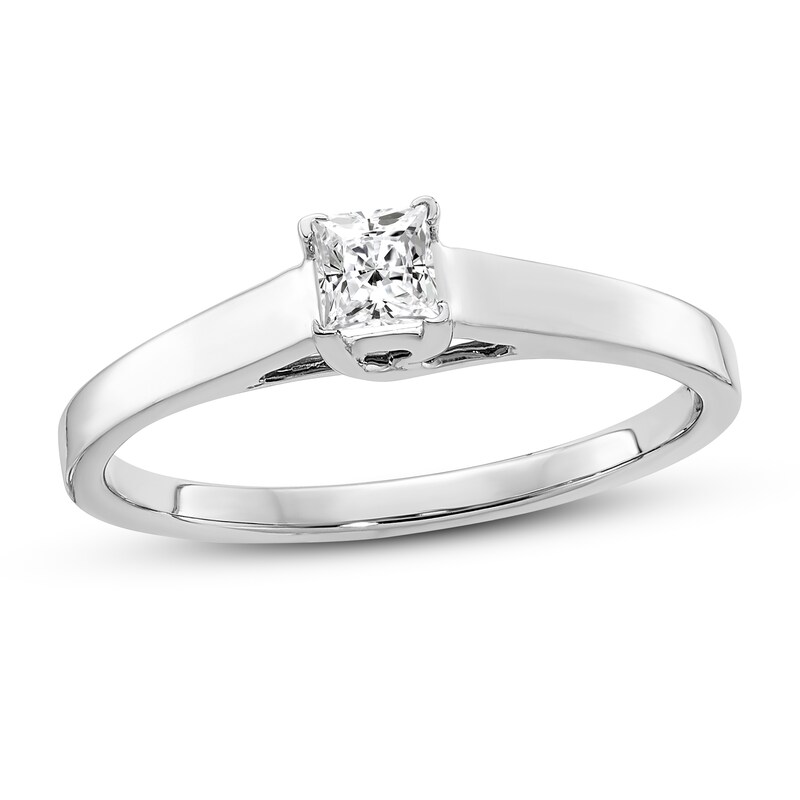 Diamond Solitaire Engagement Ring 1/4 ct tw Princess 14K White Gold (I1/I)