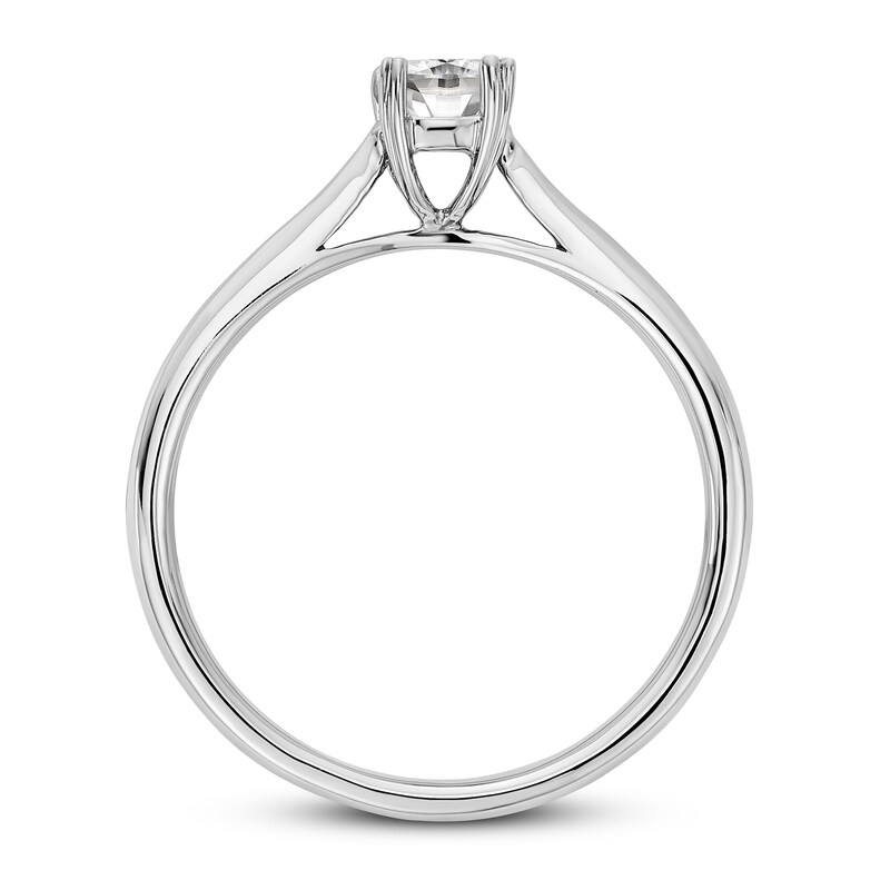 Diamond Solitaire Engagement Ring 1/3 ct tw Cushion 14K White Gold (I1/I)