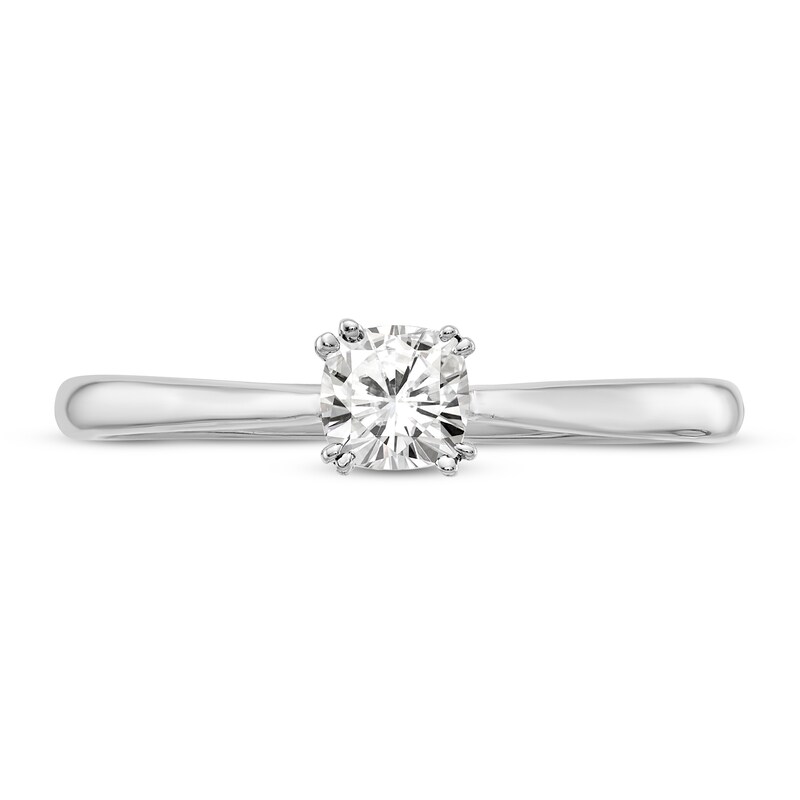Diamond Solitaire Engagement Ring 1/3 ct tw Cushion 14K White Gold (I1/I)