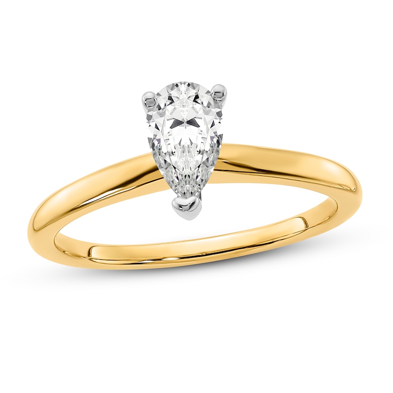 Diamond Solitaire Engagement Ring 3/4 ct tw Pear-shaped 14K Two-Tone Gold (I1/I)