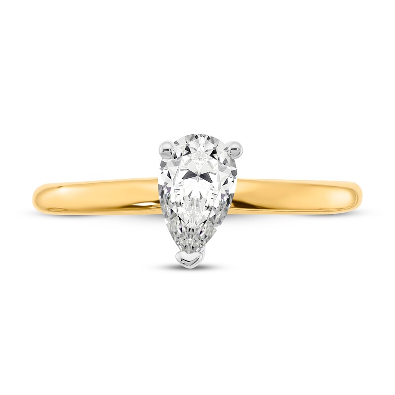 Diamond Solitaire Engagement Ring 3/4 ct tw Pear-shaped 14K Two-Tone Gold (I1/I)