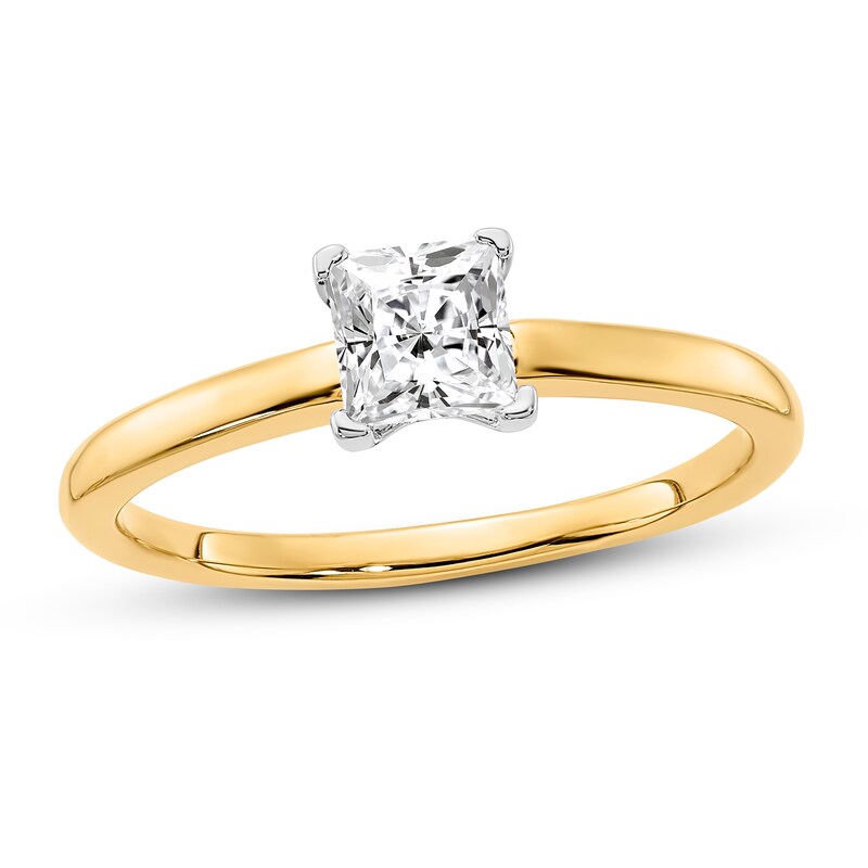 Diamond Solitaire Engagement Ring 1/2 ct tw Princess 14K Two-Tone Gold (I1/I)