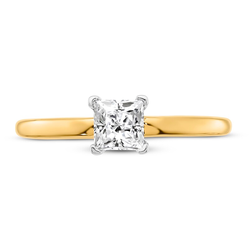 Diamond Solitaire Engagement Ring 1/2 ct tw Princess 14K Two-Tone Gold (I1/I)